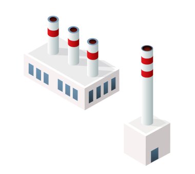 Isometric 3D şehir modülü endüstriyel kentsel fabrika bilgi elementi