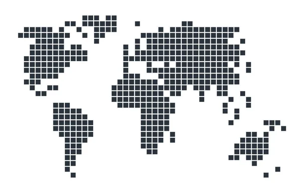 Esquema Pixels Geografia Mapa Globo Continentes Pontilhados Países Desenho Cartografia — Vetor de Stock