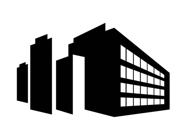 Průmyslová Budova Zařízení Silueta Městské Budovy Retro Styl Architektury — Stockový vektor
