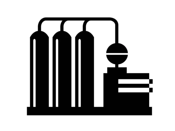 Petrol Kuyusu Sanayi Tesisi Logosu Kentsel Sanayi Altyapısı — Stok Vektör