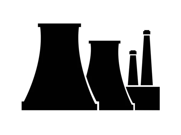 Poço Petróleo Silhueta Instalação Industrial Logotipo Infra Estrutura Industrial Urbana — Vetor de Stock