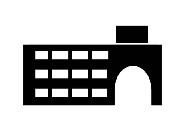 Icono Bienes Raíces Comerciales Residenciales Industriales Negro Aislado Edificio Retro — Vector de stock