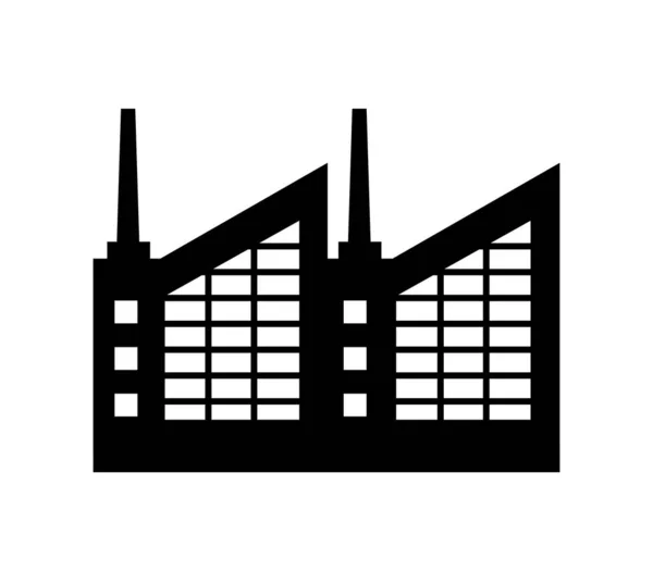 Ikone Der Immobilien Gewerbe Wohn Und Industrie Schwarz Isoliert Retro — Stockvektor