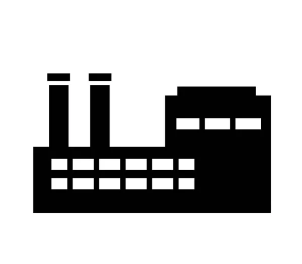 Ikona Nieruchomości Komercyjnych Mieszkalnych Przemysłowych Czarny Odizolowany Budynek Mieszkalny Dom — Wektor stockowy