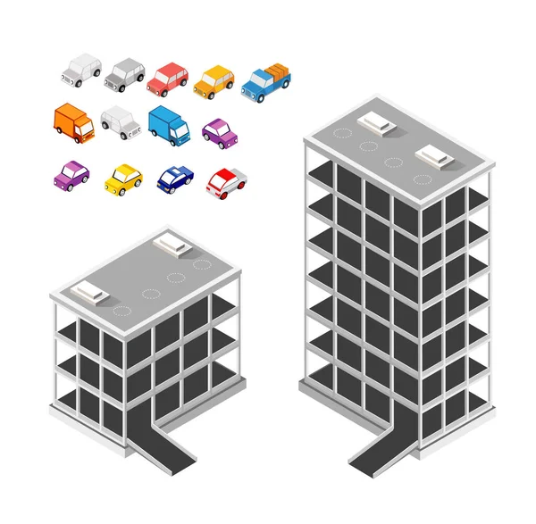 Transport Circulation Parking Ville Parking Pour Transport Dans Les Conditions — Image vectorielle