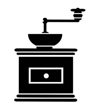 Vector unsurları siluet beyaz arka planda ev eşyalarının kahve öğütücüsü