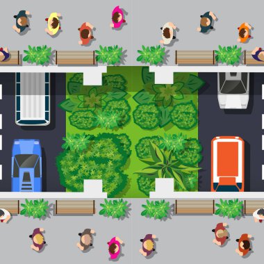 Şehrin en iyi manzarası. Arabalarla şehir kavşağı