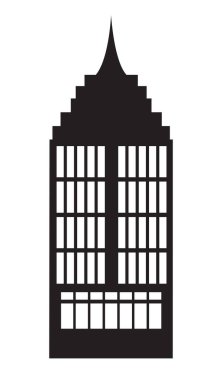 Vektör ögesi silueti tek bir gökdelen inşa binası