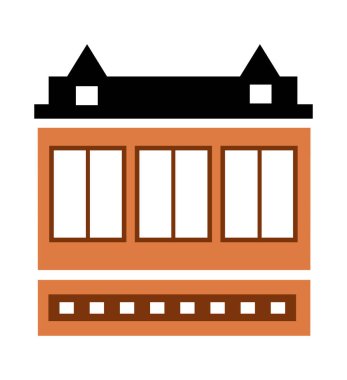 Vektör ögesi apartman dairesi düz renkli tek ev