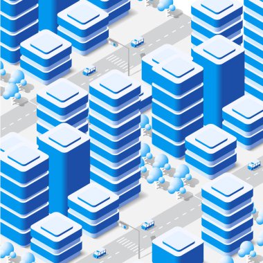 Şehrin beyaz mavi dizayn sokak kasabasındaki 3D haritası