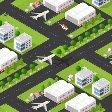 Şehrin şehir merkezindeki Isometric 3D semti.