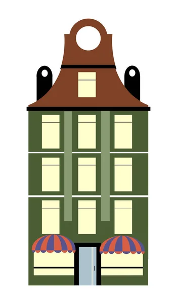 ベクトル要素の建物のアパートのフラットカラーシングルハウス — ストックベクタ