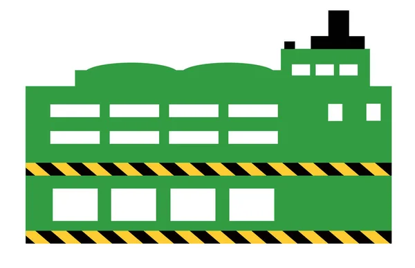 Промышленное здание завода плоского цвета одноместный дом строительство — стоковый вектор