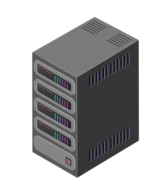 Single server network technology of connection data center — Stock vektor