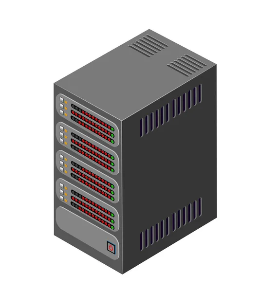 Tecnologia di rete a server singolo del data center di connessione — Vettoriale Stock