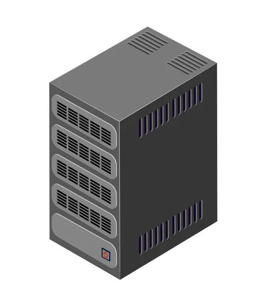 Single server network technology of connection data center — Stock Vector