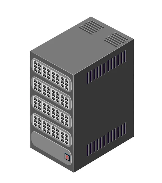 Tecnologia di rete a server singolo del data center di connessione — Vettoriale Stock