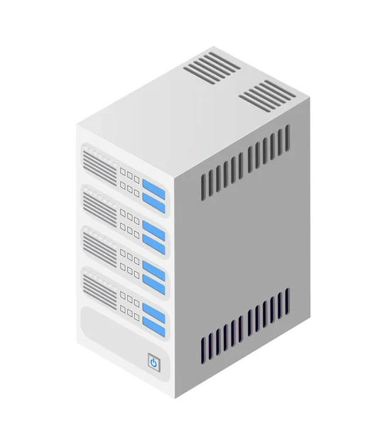 Síťová technologie jednoho serveru v datovém centru připojení — Stockový vektor