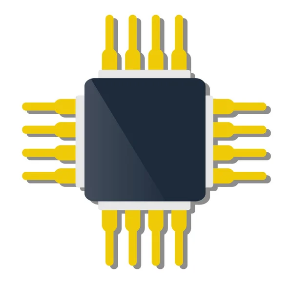 Dispositivo de un solo chip de microcircuito electrónico de tecnología — Archivo Imágenes Vectoriales