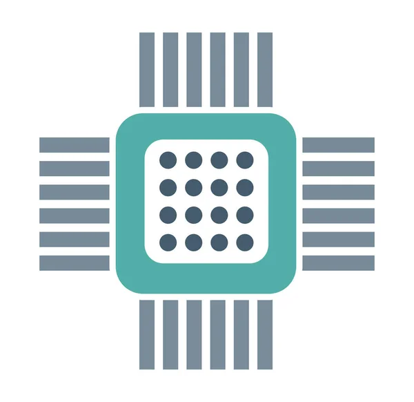 Dispositivo de un solo chip de microcircuito electrónico de tecnología — Archivo Imágenes Vectoriales