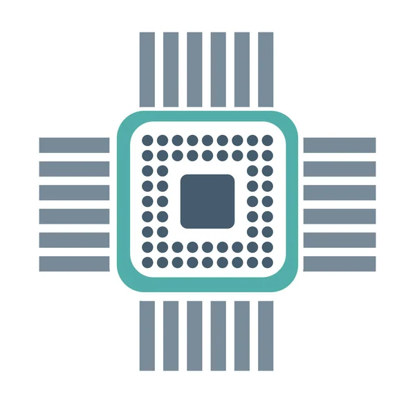 Dispositivo de un solo chip de microcircuito electrónico de tecnología — Archivo Imágenes Vectoriales