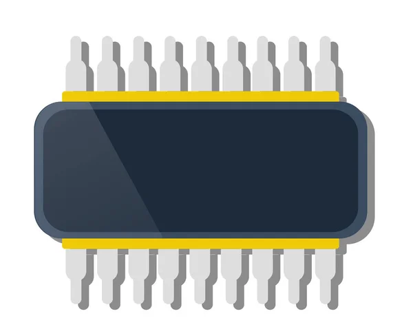 Dispositivo de un solo chip de microcircuito electrónico de tecnología — Archivo Imágenes Vectoriales