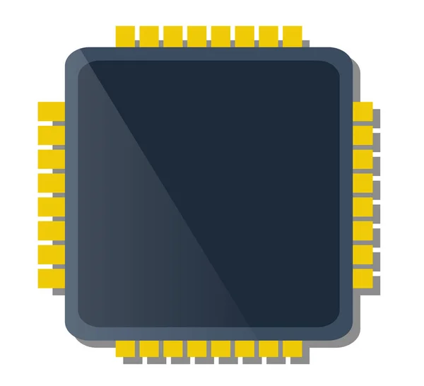 Dispositivo de un solo chip de microcircuito electrónico de tecnología — Archivo Imágenes Vectoriales