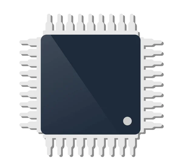 Dispositivo de un solo chip de microcircuito electrónico de tecnología — Archivo Imágenes Vectoriales