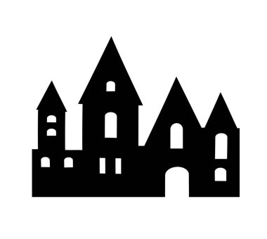 Bir siluet malikanesinin ingle siluet kale çizimi