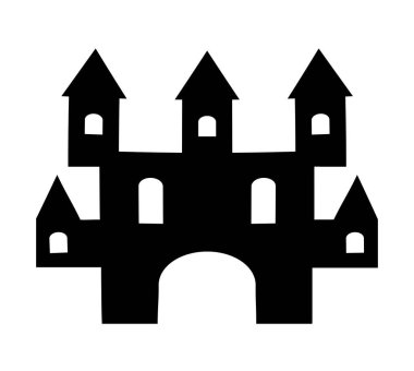 Bir siluet malikanesinin ingle siluet kale çizimi