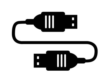 Tasarım için USB tek siluet simgesi