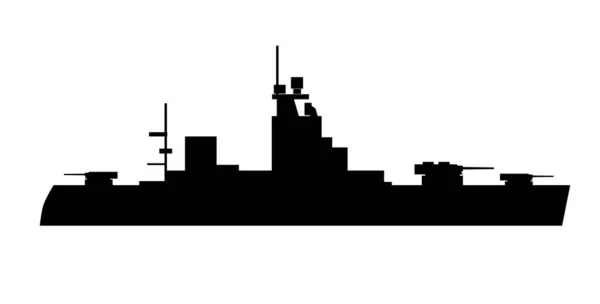 Egyszerű sziluettje hadihajók tervezésére és — Stock Vector