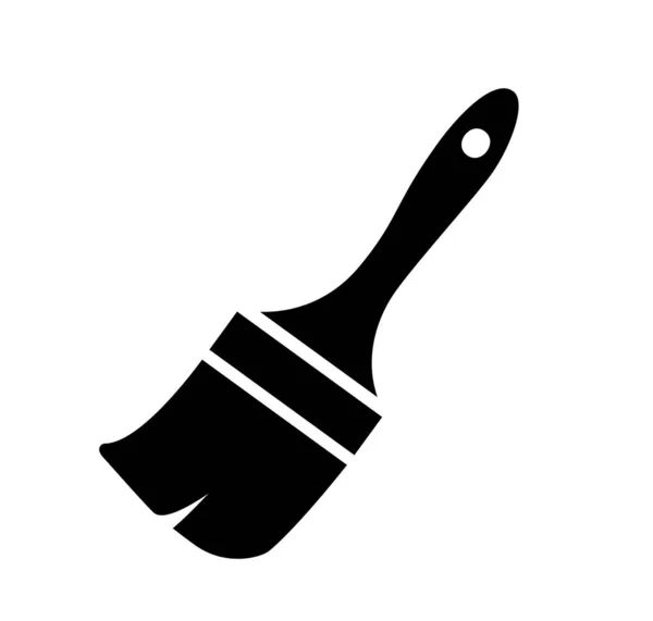 La herramienta pincel de pintura icono de silueta única para el diseño — Vector de stock