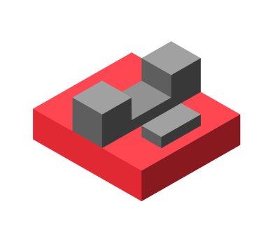 Soyut kübik izometrik logo nesnesi şablon olarak kullanılabilir