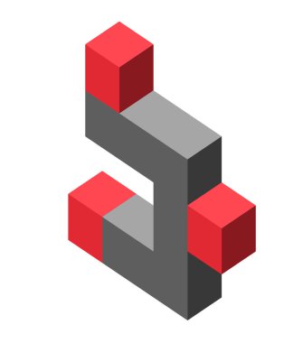 Soyut kübik izometrik logo nesnesi şablon olarak kullanılabilir
