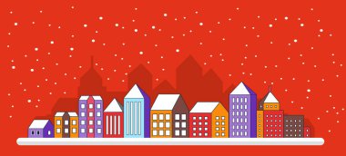 Şehir yaşamının yaşam tarzı illüstrasyonu. Düzlük.