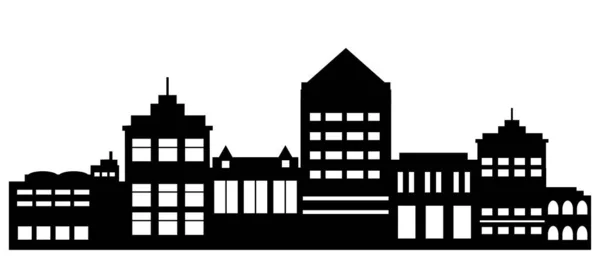 Silhouet van de stad Stadslandschap skyline landschap achtergrond — Stockvector