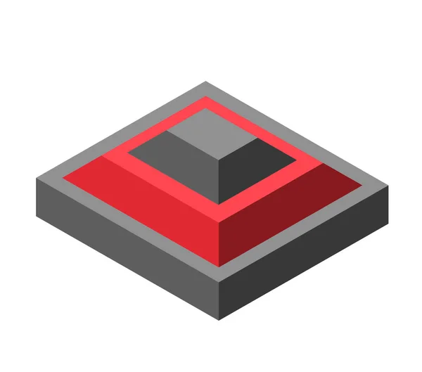 Abstraktes pyramidenförmiges isometrisches Logo-Objekt, kann als Vorlage verwendet werden — Stockvektor