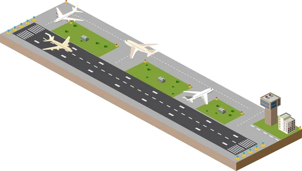 Landebahn am Flughafen — Stockvektor