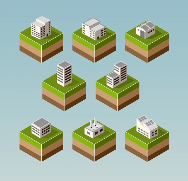 Isometric houses — Stock Vector