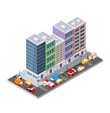 Şehir caddesindeki yolun üst görüntüsü, kavşak trafiği olan şehir manzarası. Yol haritasının asfalt karayolu ile taşınımı