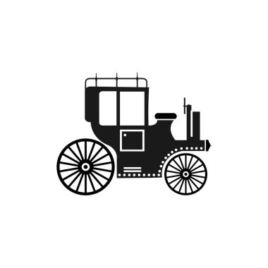 Retro araç silueti gölgeler olmadan kentsel altyapı