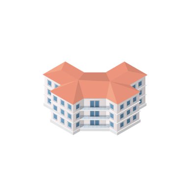 Akıllı bina mimarisi, teknolojinin iş aletlerinin düz stil kentsel illüstrasyonudur.