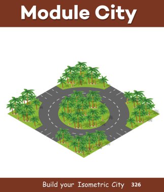 Peyzaj tasarımı için Isometric 3d Ağaçlar Orman Doğa Elementleri Arkaplanı. İllüzyon izole edildi. Şehir Haritaları, Oyunlar ve Kasabanız için Simgeler