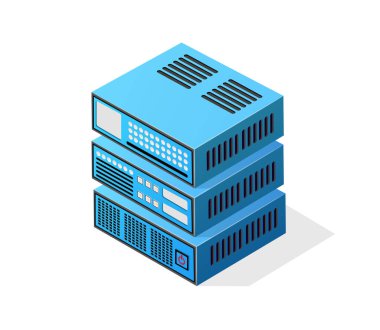 Ağ internet verileri için bir kripto sunucu için izometrik 3d bilgisayar. iş çiftliği web para bitcoin kavramı için teknoloji blockchain dijital madencilik illüstrasyon.