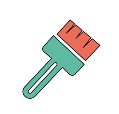 Sanat, yaratıcılık, tasarım ve resim araçlarını temsil eden boya fırçası simgesi. Çeşitli projeler için basit grafik ögesi