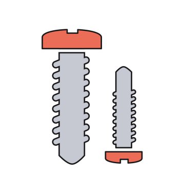 Vidala ve cıvata kafa çizimi donanım mühendisliği ayrımını ve karşılaştırmasını gösteriyor. Sanayi araçları ve inşaat