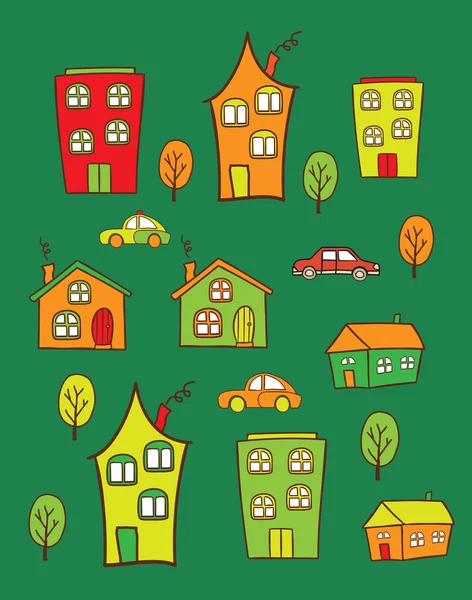 Maisons colorées — Image vectorielle