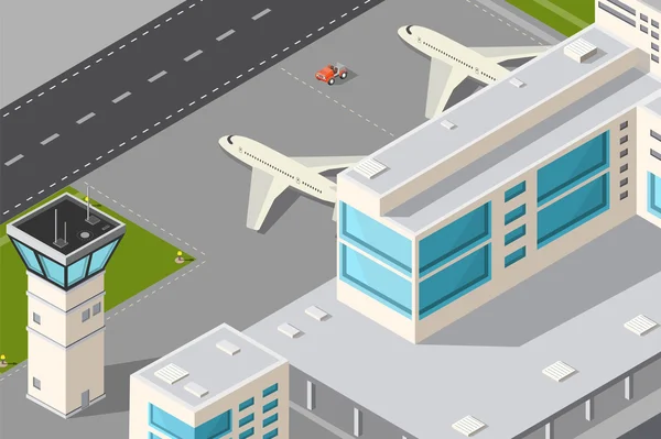 Aeropuerto de ciudad — Vector de stock