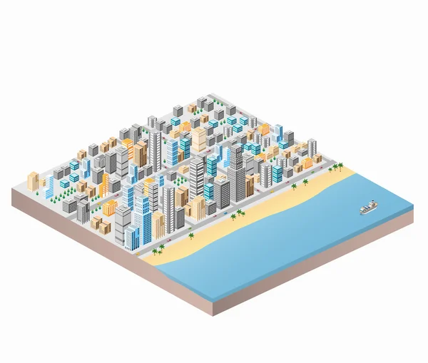 Playa de la ciudad — Vector de stock